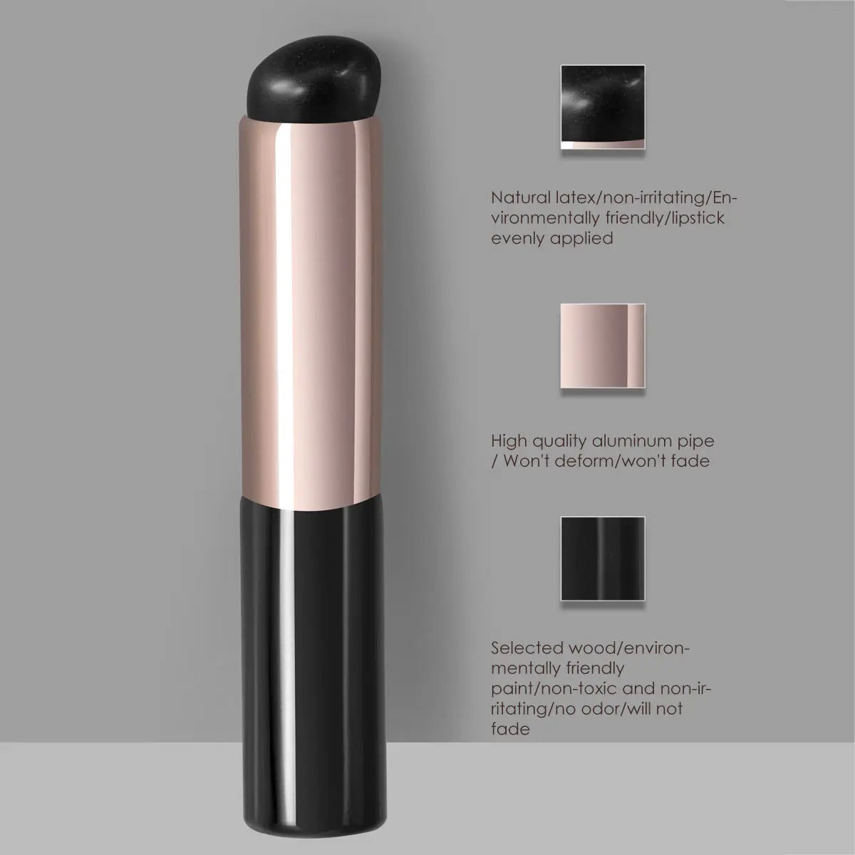 OEM ODM Custom Silicone Lipstick Brush Black Travel Lip Face Makeup Brush Set Beauty Tool Kit Lipstick Brush