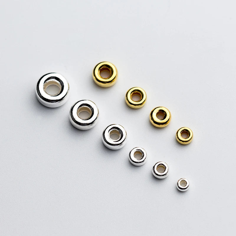 S925 Silver DIY Jewelry Accessories Loose 3-10 mm Handmade Bubble Beads Wheel Beads & Spacers for Ring Fashion Jewelry Findings