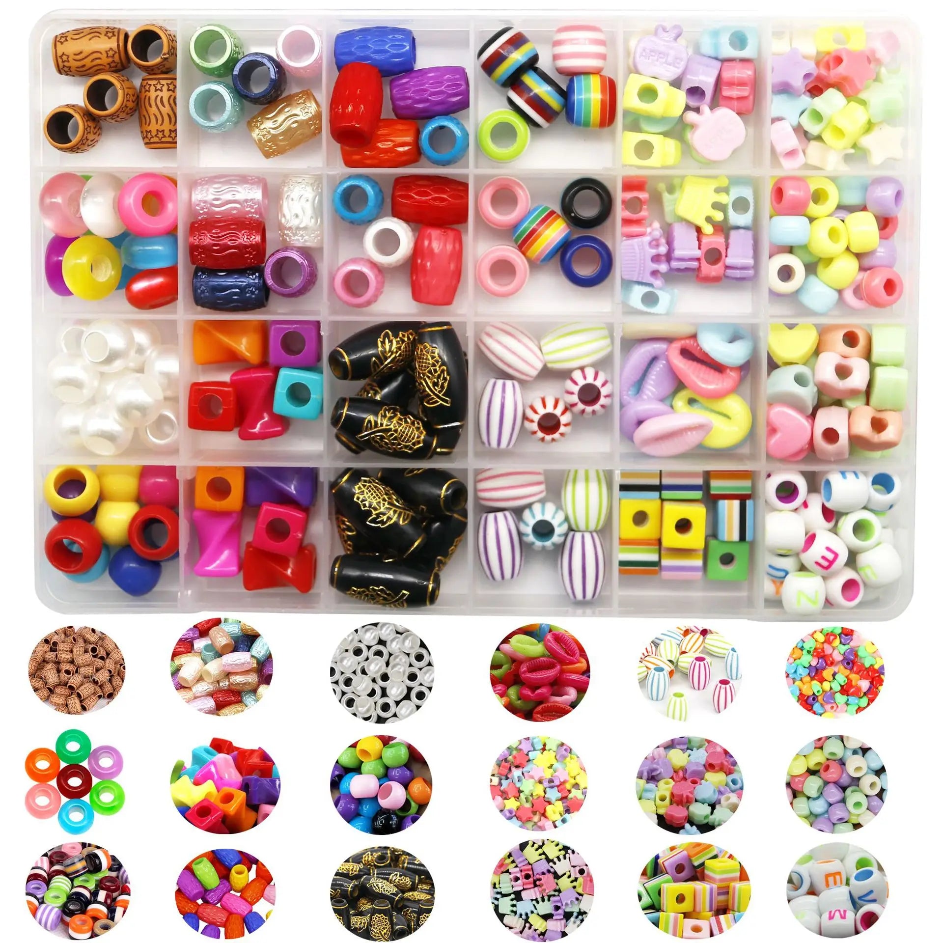 215 PCS Women Kids Cute Candy Plastic Hairpins Hair Braids Maker Beads Headwear Hair Accessories Hair Beads for Little Girls