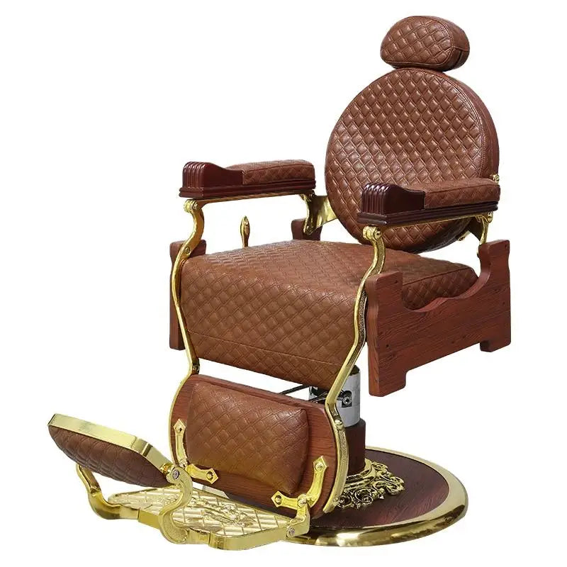 Fashion Cheap Chairs Gold Metal Salon Furniture for Men Can Be Rotated 360 Degrees Use Beauty Barber Chair