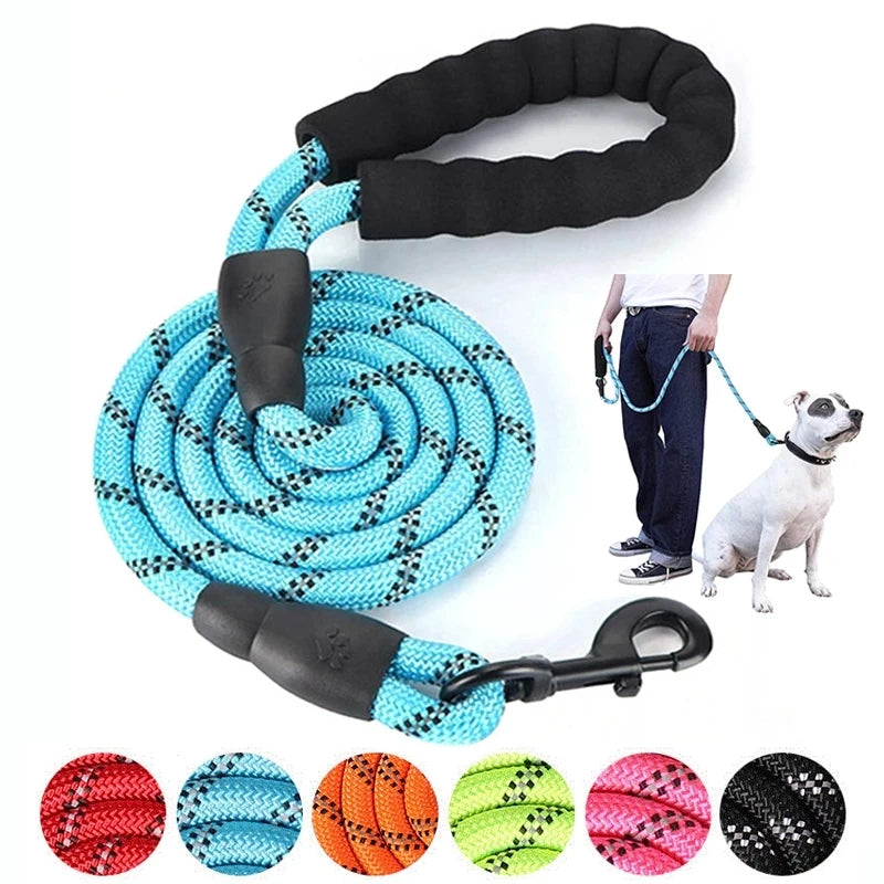 Comfortable Padded Handle Dog Leash with Strong Nylon Reflective Material Solid Pattern Training Safety Rope by Manufacturer