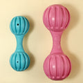 499 MOQ Customizable Colors Pet Chew Toys Grey Red Blue Squeak Ball Pet Chew Dumbell Toy Rubber for Dog