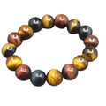 Good Quality Wholesale Gemstone Big Size 12mm Round Tiger Eye Natural Stone Stretch Bracelets for Woman Man Jewelry Gift