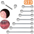 Gaby G23 Titanium Industrial Barbell Internal Thread Tongue Barbell ASTM-F136 Cartilage Ear Piercing Titanium Body Jewelry