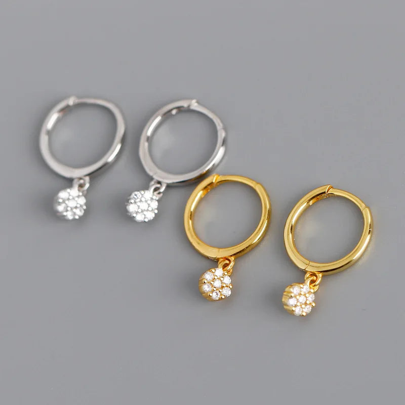 ZHILIAN Trendy 925 Silver Flower Design Earrings Women's Jewelry with Gold Plating and Zircon for Wedding or Gift