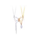 2Pcs/set Butterfly Matching Necklace Set for Women Girls Bestie Fashion Magnetite Puzzle Pendant BFF Couple Necklace