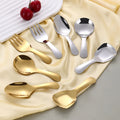 304 Stainless Steel Food Grade Children's Spoon Fork Home Cute Mini Baby Food Spoon Fork Set