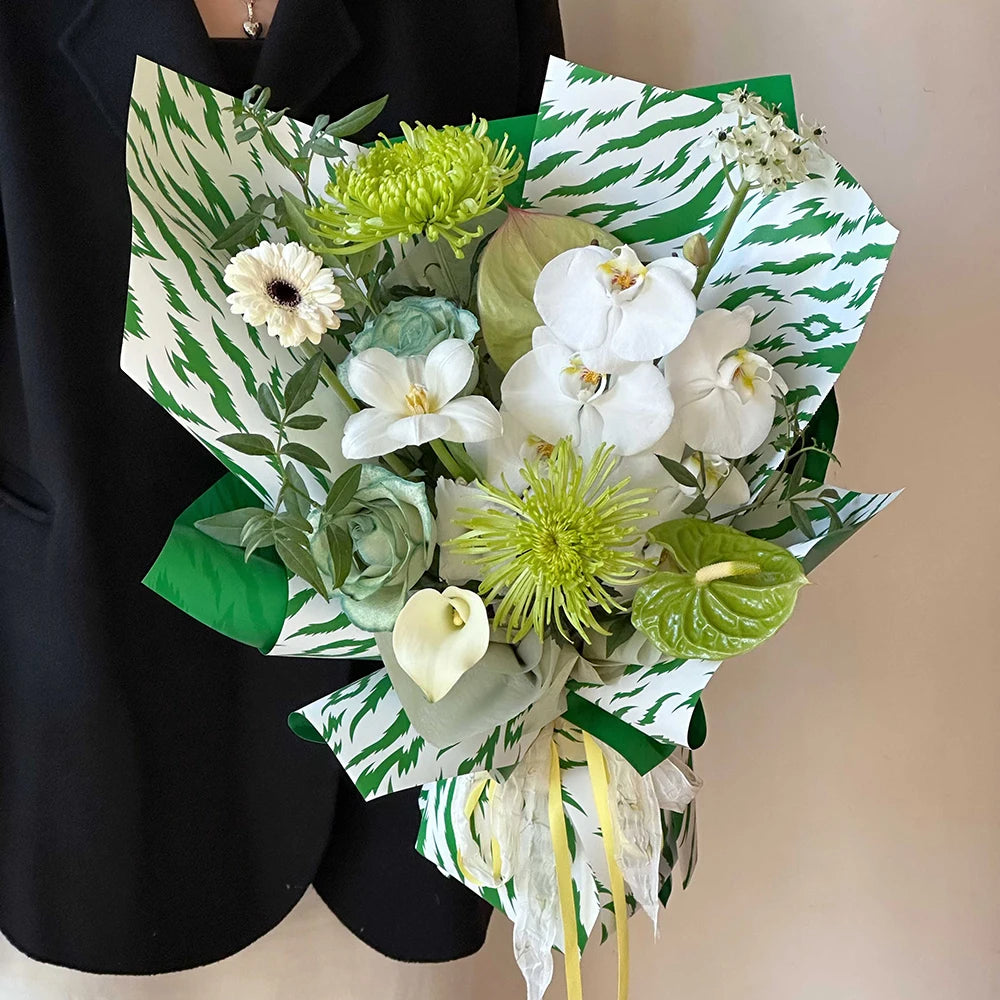 2026 Zebra Design Waterproof Flora Wrapping Paper Fall in Color Plastic Packaging for Flowers for Valentine's Day