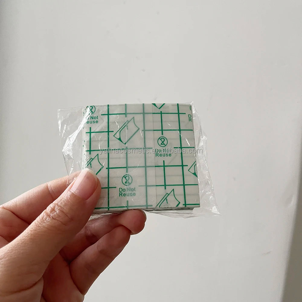 50 Pcs/bag Medical Grade Sterile PU Disposable Adhesive Hand Transparent Eyeshadow Waterproof Makeup Mixing Palette