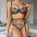 Hot Sell Teen Girl Party Underwear Set Women 3 Piece Sexy Lingerie