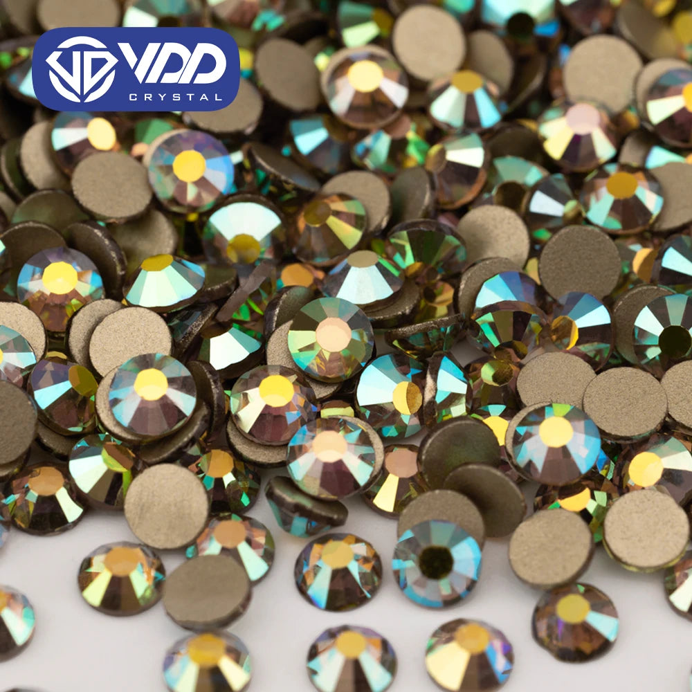 VDD 124 Summer High Quality Glass Rhinestones Crystal Glod Back Flatback Strass Stones Nail Art DIY Crafts Decorations