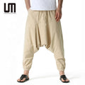 Liu Ming Custom Men's Casual Outdoor Party Pants Mid Waist Harem Trousers with Straight Pattern Cotton OEM Service Available