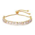 Duyizhao Ladies Baguette Tennis Bracelet 6mm Cooper Rainbow Adjustable Bracelet With Cubic Zirconia Women Fashion Jewelry Stock