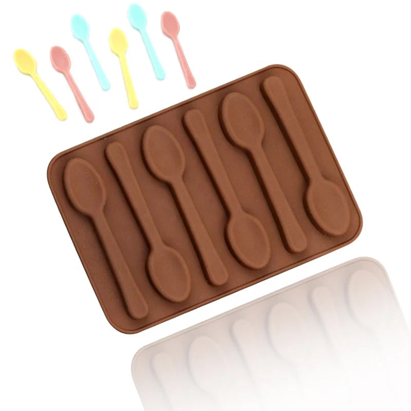 614 Silicone Spoon Chocolate Mold 6 Cavities Candy Making Molds DIY Specialty Bakeware Bpa Free Candy Cookie Soap Resin Silicone
