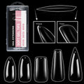 240-Piece Almond Stiletto Nail Art Set Boxed Fake Nails French Style No Trace Smooth Curvature Comfortable Finger Extension