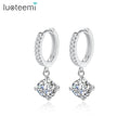 LUOTEEMI Wholesale Costume Fashion Jewelry Sweet Love Classical Loop with 8mm 2ct Round CZ Hoop Earrings