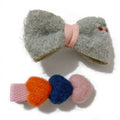 New Design Cute Plaid Fur Hair Clip Cute Heart Hair Pin Fabric for Kids Hair Accessories