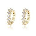 Luxury 925 Sterling Silver Jewelry Gold Plated Arete Trendy Party Wedding  Round  Cubic Zirconia Huggie Earrings Women