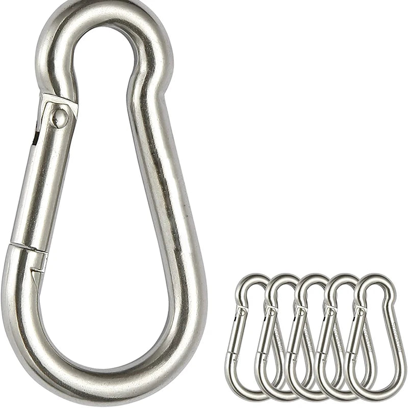 4x40mm 304 Stainless Steel Spring Snap Hook Carabiner-Model 5#D Electrolytic Treatment Clips