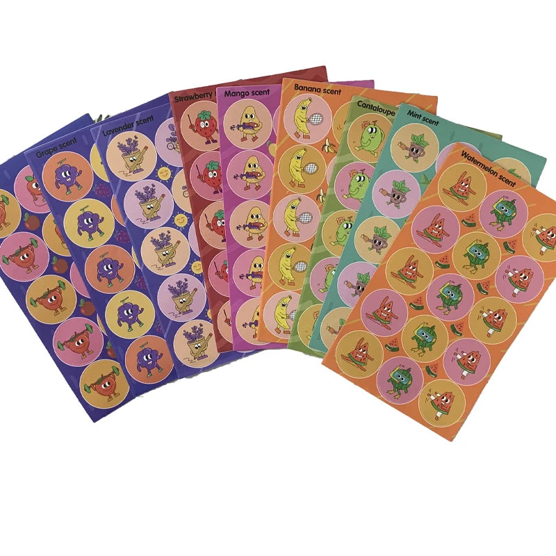 9 Scent Reward Cartoon Teacher Stickers for Elementary Students for the Classroom