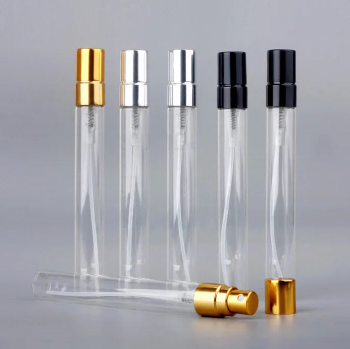 Wholesale Spray Bottle Portable Travel Cosmetic Packaging 1/3oz 10ml Empty Thin Tall Perfume Glass Spray Bottle