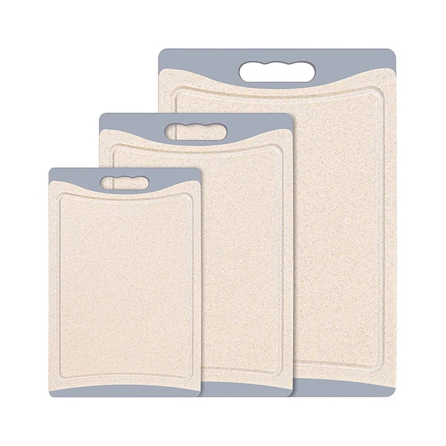 Promotional Price Thin Plastic Cutting Board Set Synthetic Rubber Wheat Straw for Kitchen Chopping Blocks