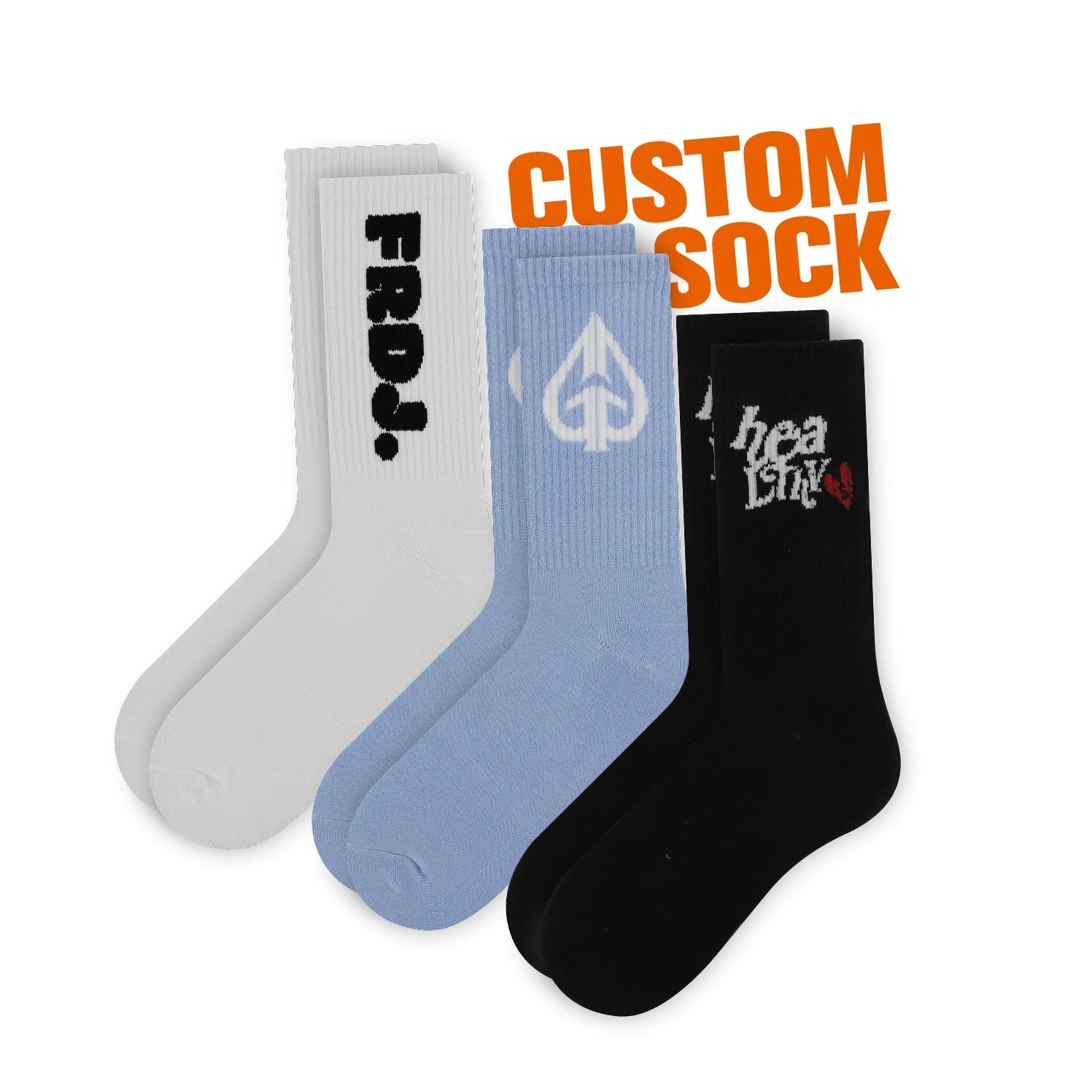 FREE DESIGN & MOCKUP Men Casual Sock Custom Logo Crew Men Sox Comfortable Soft Cotton Sock