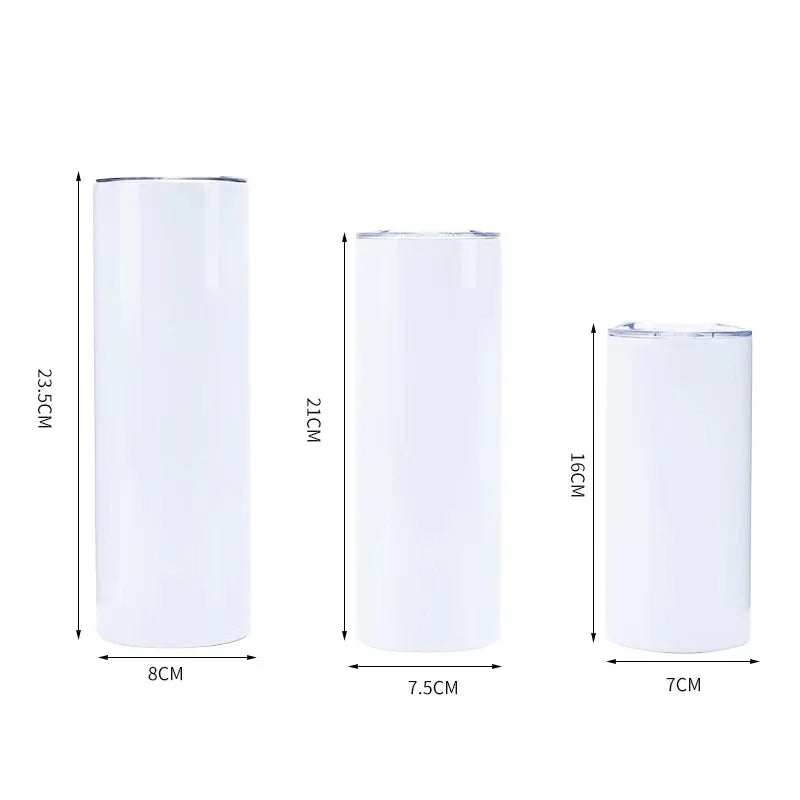 Vision 15oz/20oz/30oz Double Wall Stainless Steel White Sublimation Vacuum Insulated Tumbler for Lid Straw for Back