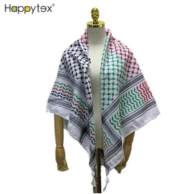 Whosale Hot Sale Unisex Palestinian Kufiya Flag Scarves square Arafat Hatta Cotton Polyester Shemagh Keffiyeh Arab Scarf Women