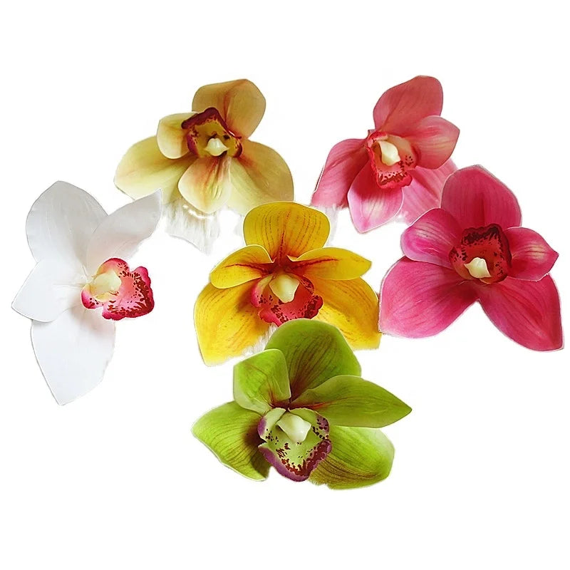 Real Touch Latex 8cm Wedding Decorative Orchids Artificial Orchid Flower Head for Flower Wall