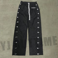YJ Factory Wholesale Men Wide Leg Nylon Cargo Pants Custom Logo Adjustable Leg Joggers Black Y2k Loose Fit Parachute Pants Men
