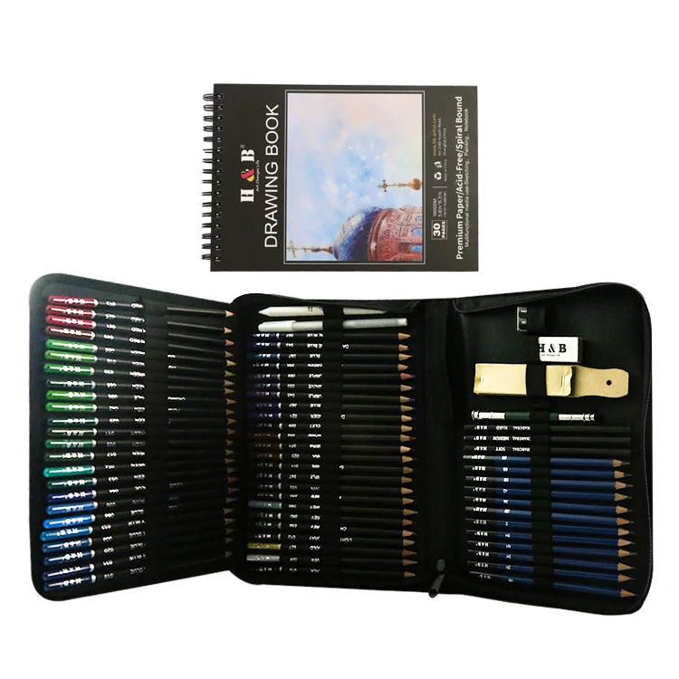 96pcs Professional Artist Natural Wooden Sketch Colored Pencils Set Lapices De Colores Profesionales