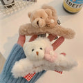 Autumn and Winter Cute Cartoon Plush Hair Shark Clip Girl Furry Hair Accessories Women Cute Bear Rabbit Claw Clips for Hair
