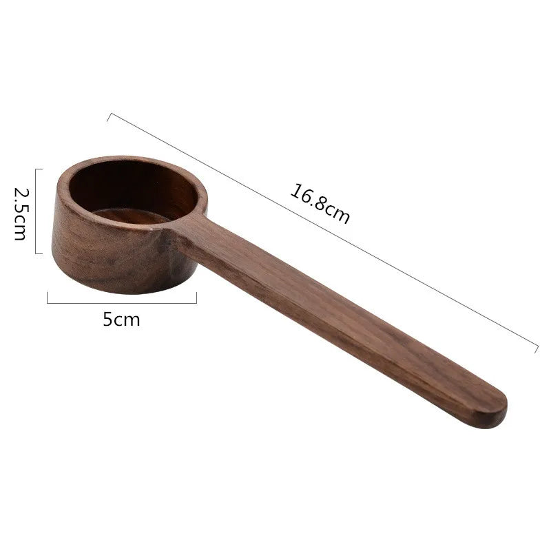 Chinese 10g Black Walnut Wooden Coffee Scoop with Long Handle Mirror Polished Coffee Measuring Spoon for Giveaways