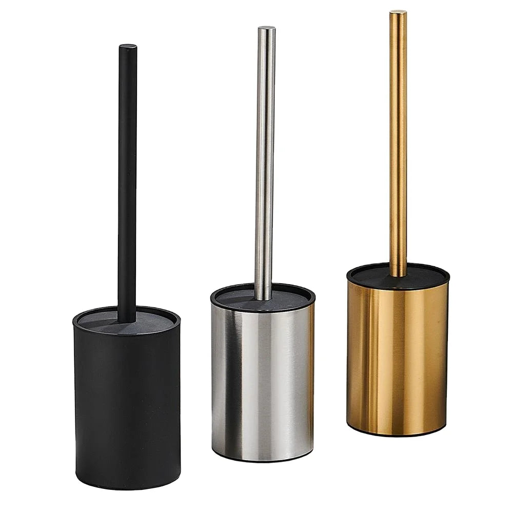 Stainless Steel Standing Toilet Brush Set Wall-Mounted Ergonomic Design Home Bathroom Anti-Odor Proof Toilet Cleaning Brush