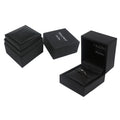 Handmade Earring & Ring Gift Box Jewelry Packaging Black Luxury Premium PU Leather Box with Custom Color and Logo 6.5x6x5.2cm