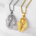 Hip Hop Stainless Steel 18k Gold Plated Egypt Tutankhamun Necklace Egyptian Pharaoh Pendant Necklace for Men