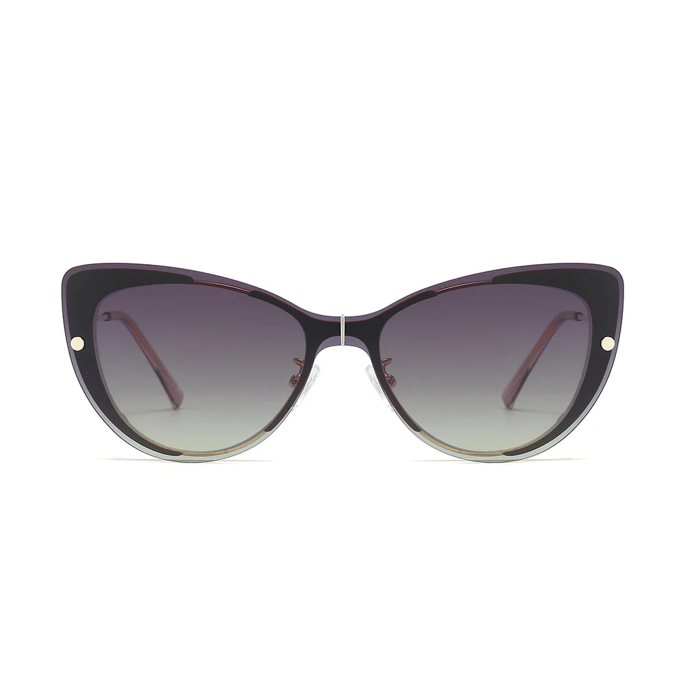 2023 Trendy Cat Eye Vintage Metal Eyeglasses Frame  Magnetic Clip on Sunglasses for Women