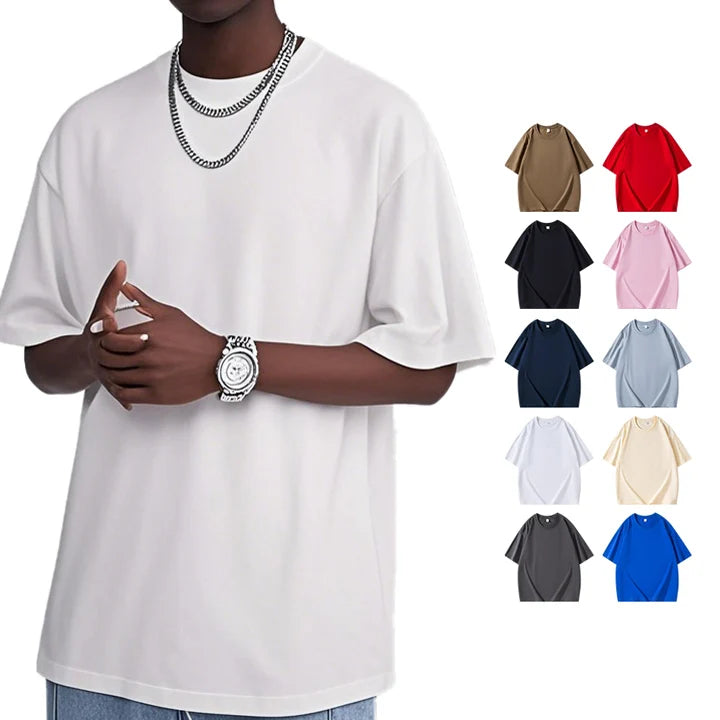 High Quality Drop Shoulder Tee Shirt 100% Cotton Custom Logo Tshirt Print Blank Heavyweight Oversized Tshirt T Shirt Custom
