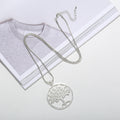 TongLing European Vintage Necklace Alloy Classic Retro Tree Shape Long Pendant Necklace for Women Daily Life
