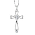 Luxury 925 Sterling Silver Lover Heart Shaped Cross Pendant Necklace Charm Pendant Necklace Cz Diamond for Women Necklaces