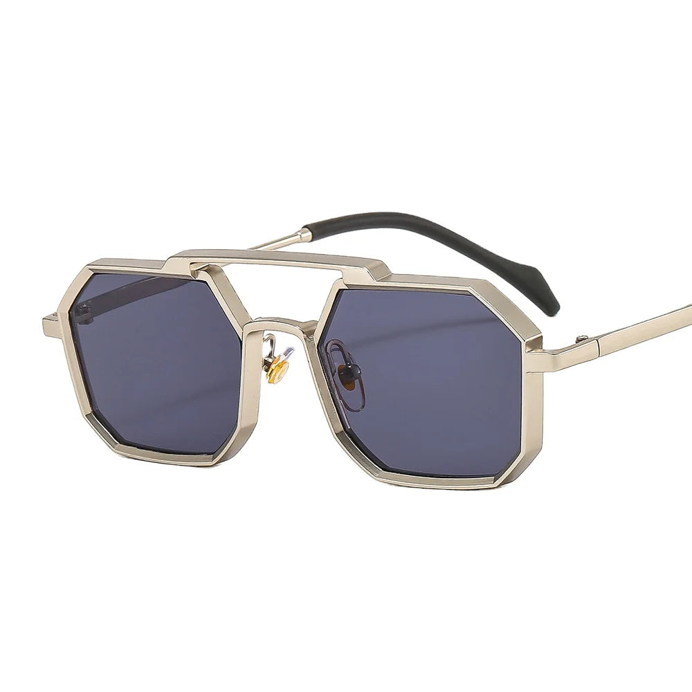 Punk Metal Polygon Sunglasses Men and Women Personality European and American Fashion Sunglasses