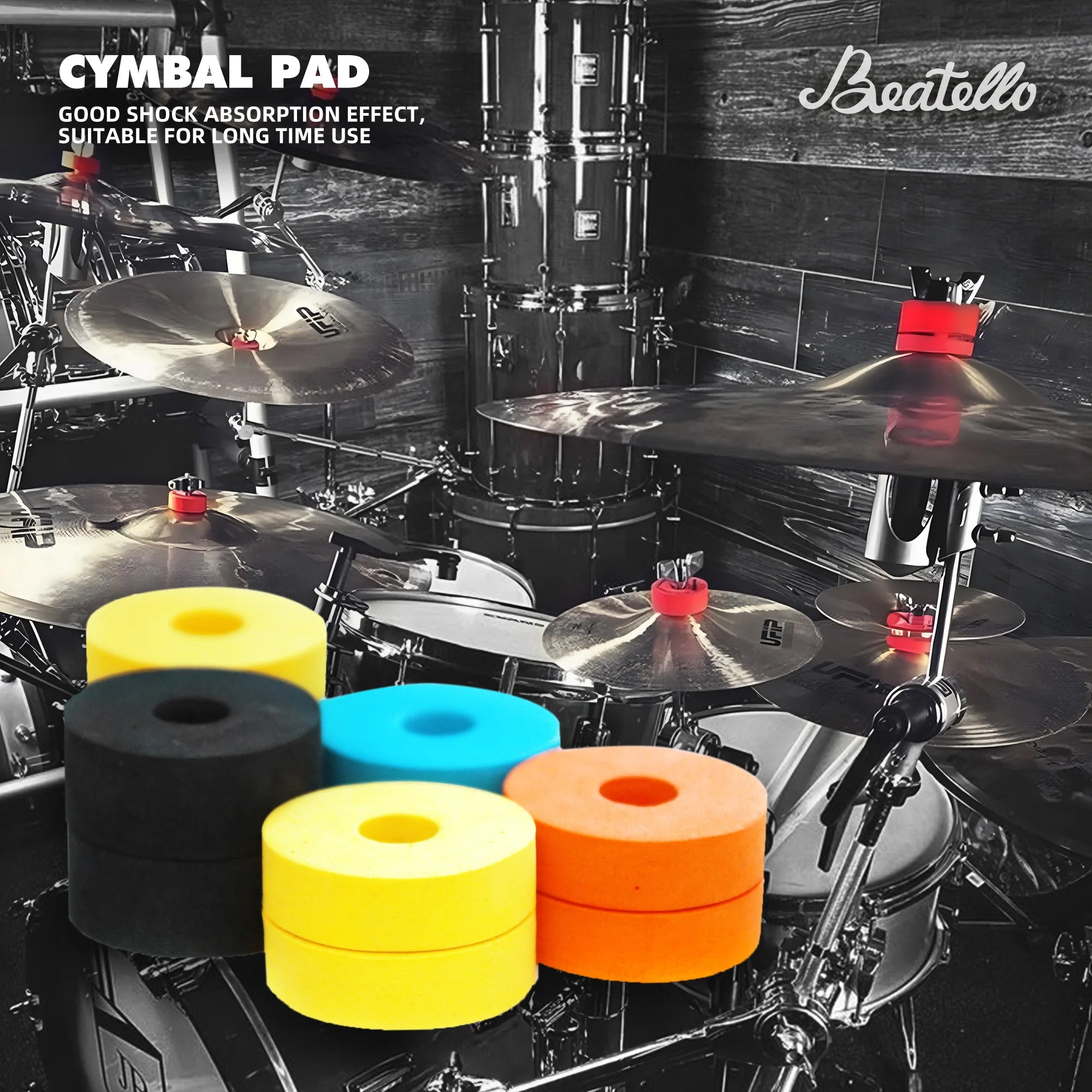 Beatelo Heavy-Duty 7in Pro Cymbal Stacking Stand | Steel Alloy Construction & Anti-Scratch Pads | for Jazz/Metal Drum Kits