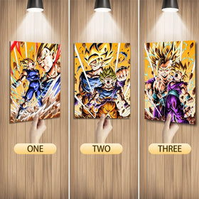 Newest Anime DB 3D Lenticular Art Deco Birthday Poster Three Character Flip Changing Picture Wall Art Anime Decor 30x40cm