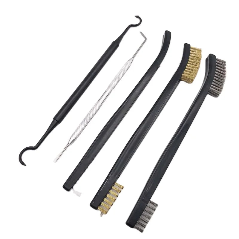 No.22S003 Simei Industrial/DIY 5-Piece All-Purpose Double-Ended PP Handle Brush Pick Set OEM/ODM Supported 3-Year Warranty