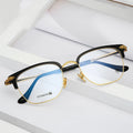 Shenzhen Titanium Acetate Unisex Rectangle Durable Semi-Rimmed Prescription Reading Eyeglasses for Eye Protection