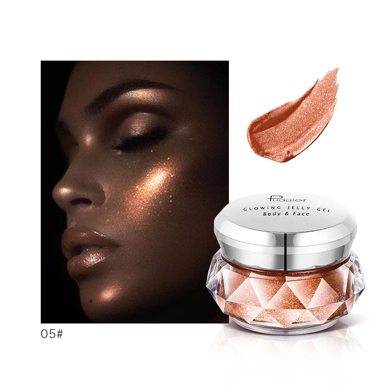Glitter Cream Highlight Metallic Shimmer Gel Highlights Powder Face and Body Highlighters