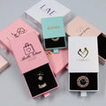Luxury Ring Boxes Packaging Custom Cardboard Jewellery Storage Drawer Box With Logo Customisable Sliding Jewelry Gift Paper Box