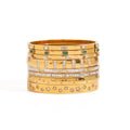 Hypoallergenic 18K Gold Plated Stainless Steel Fashion Geometric Inlaid Zircon Jewelry Cuff Bangle Bracelets for Women