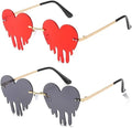 2026 Dripping Heart Sunglasses for Women Melting Heart Shaped Rimless Personality Party Glasses Lentes De Sol Para Mujer